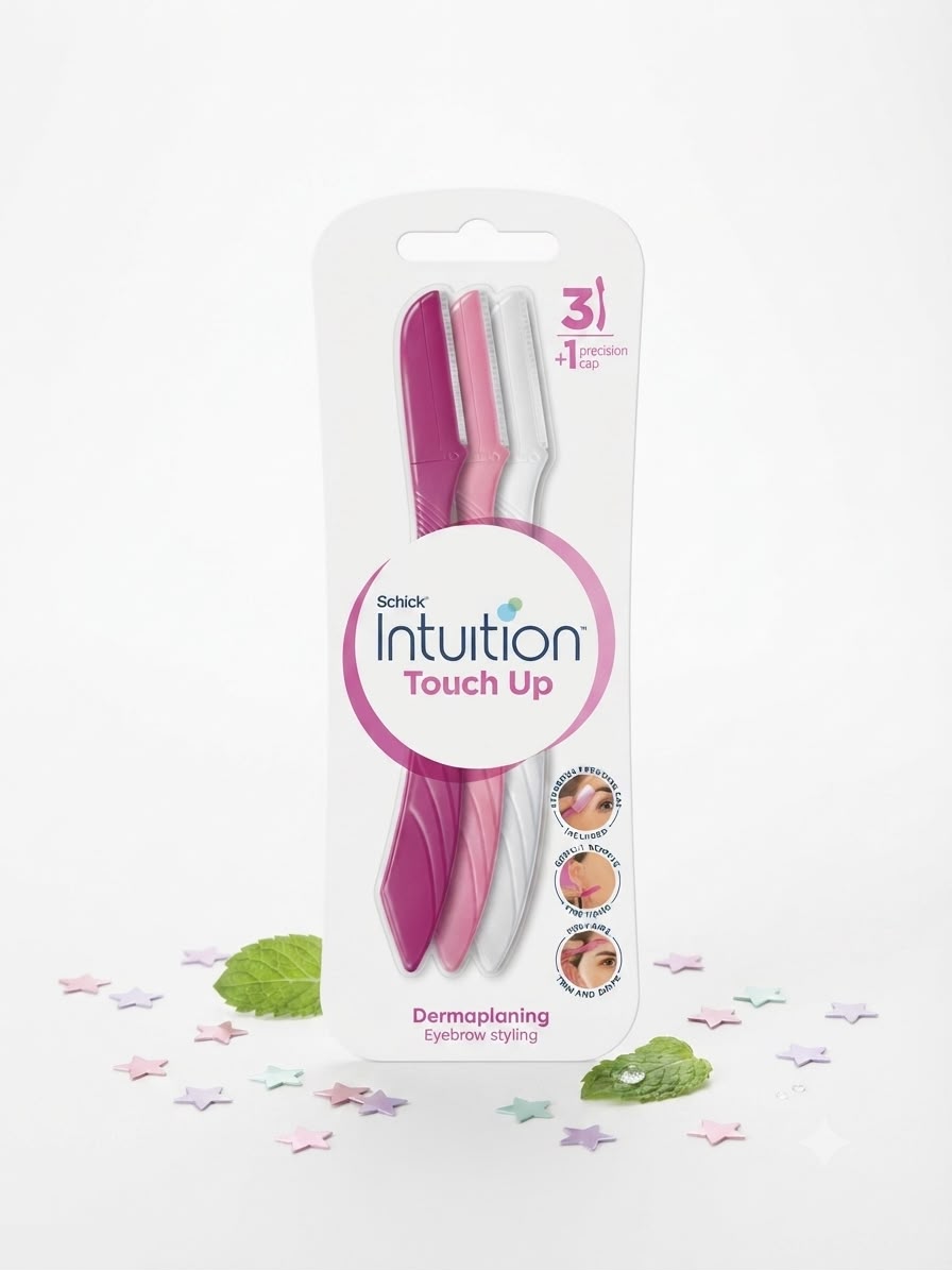 Schick Intuition Touch Up – شفرات تشذيب الوجه والحواجب (3 قطع)