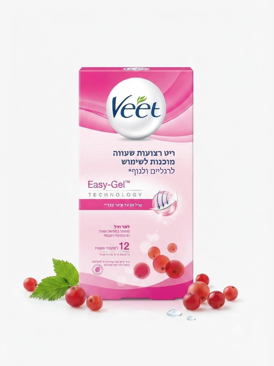 شرائح الشمع البارد Veet للبشرة الجافة – بزيت التوت