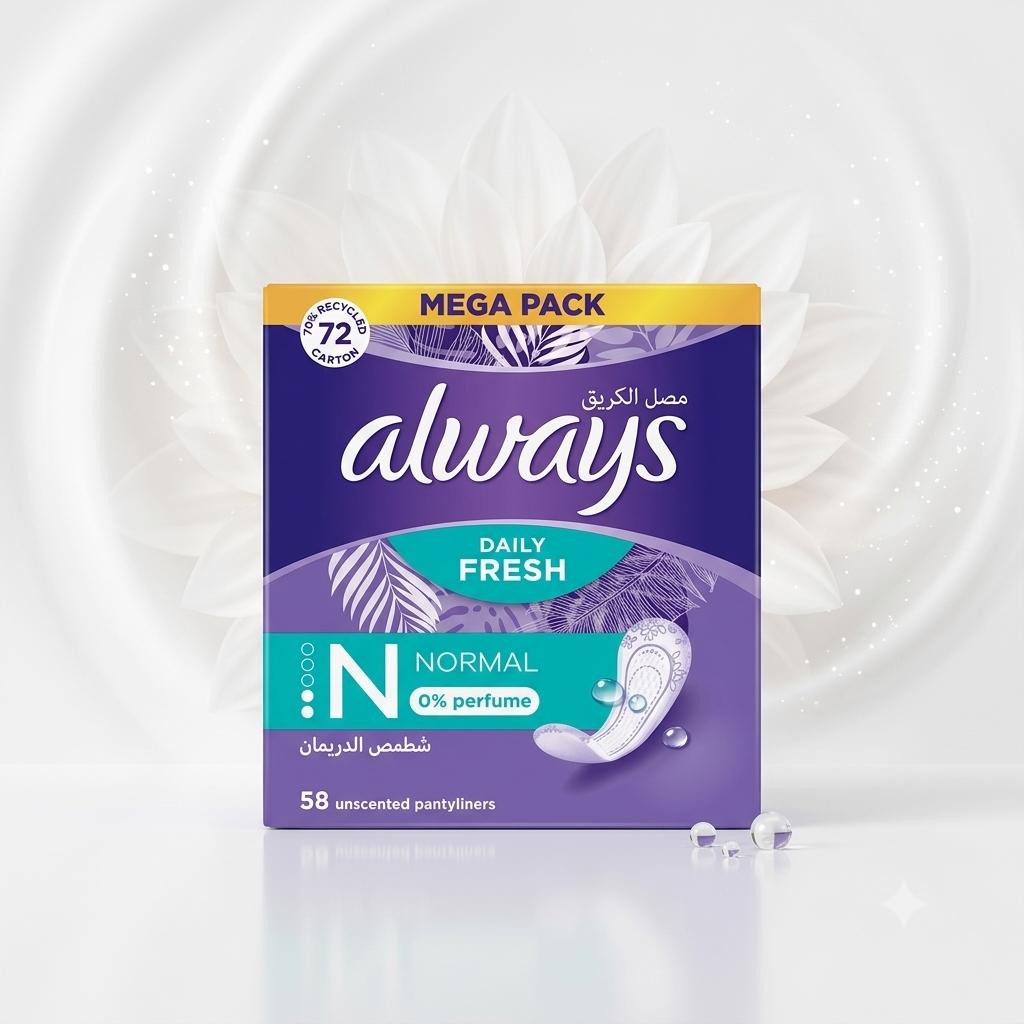 فوط أولويز اليومية عادية (Always Daily Fresh Normal) – 58 قطعة