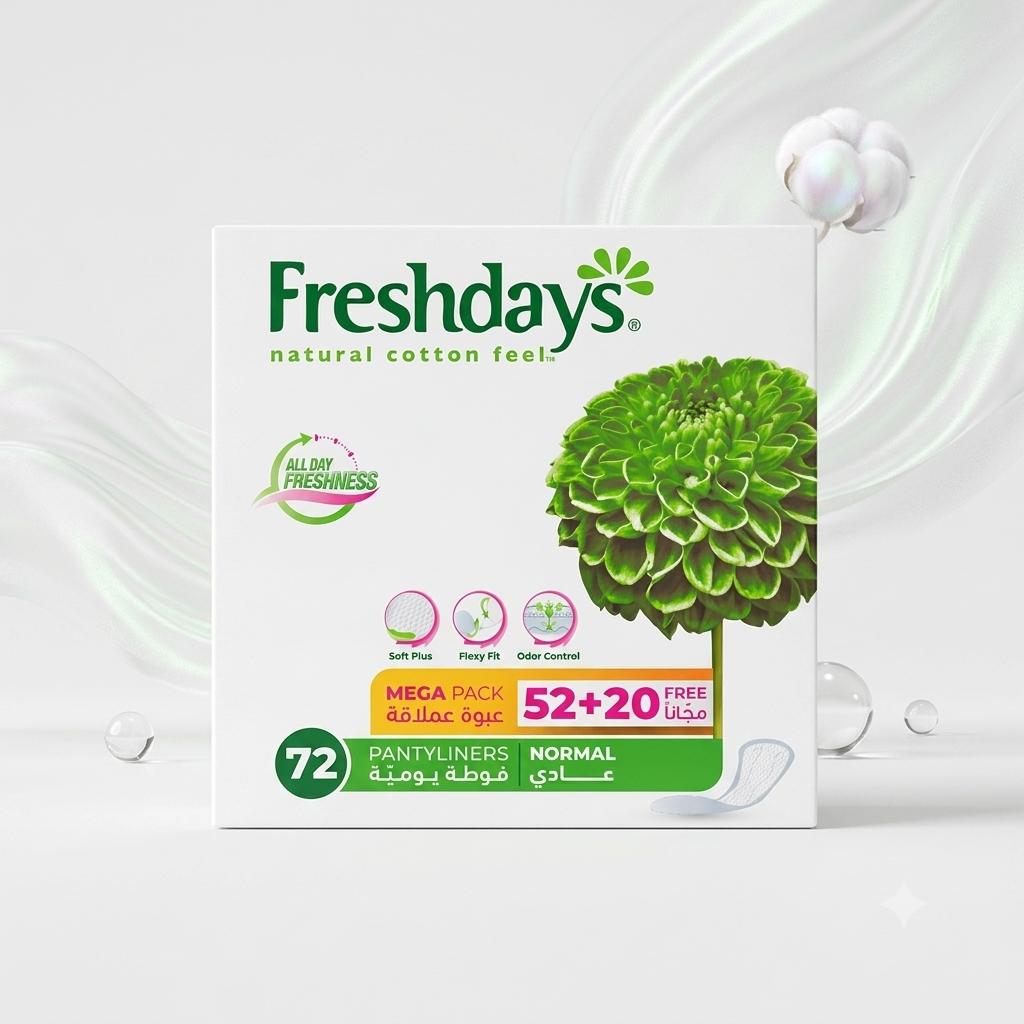 فوط فريش دايز اليومية العادية (Freshdays Normal) – 72 قطعة