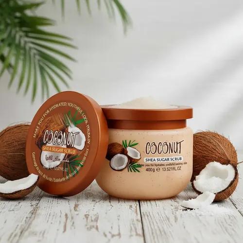 سكراب جسم بجوز الهند وزبدة الشيا | Coconut Shea Sugar Scrub ✨